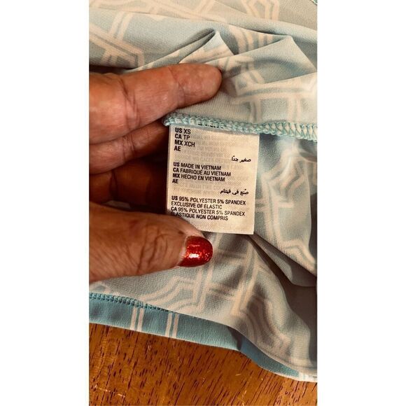 Charter Club Blue White Off the Shoulder Blouse WOmens SZ XS New - Picture 7 of 10